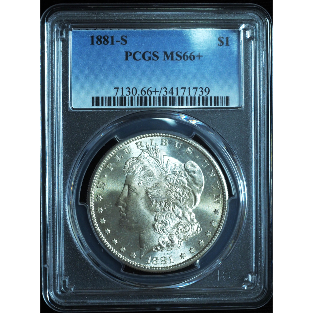 1881-S Morgan Silver Dollar MS66+ PCGS