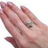 Art Deco Diamond Flower Ring White Gold Hand