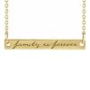 Family is Forever Yellow Gold Bar Necklace