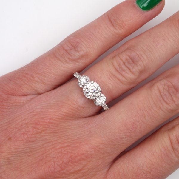 Leo Cut 1 Carat Diamond Engagement Ring Hand
