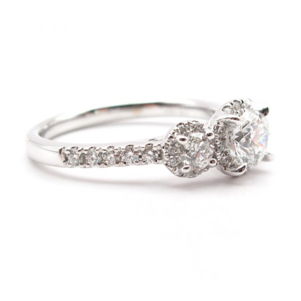 Leo Cut 1 Carat Diamond Engagement Ring Side