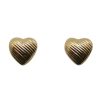 Textured Lined Heart Earrings Studs
