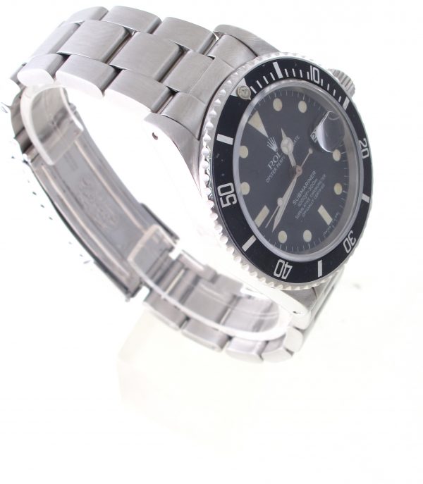 Pre-Owned Rolex Submariner (1982) 16800 40MM Watch With Black Matte Dial And Black Bezel With Oyster Band Model #16800 Right