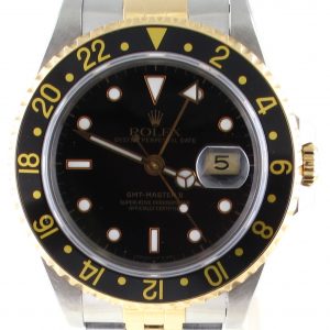 Pre-Owned Unpolished Rolex GMT Master II (1993) Two Tone 16713 Front Close