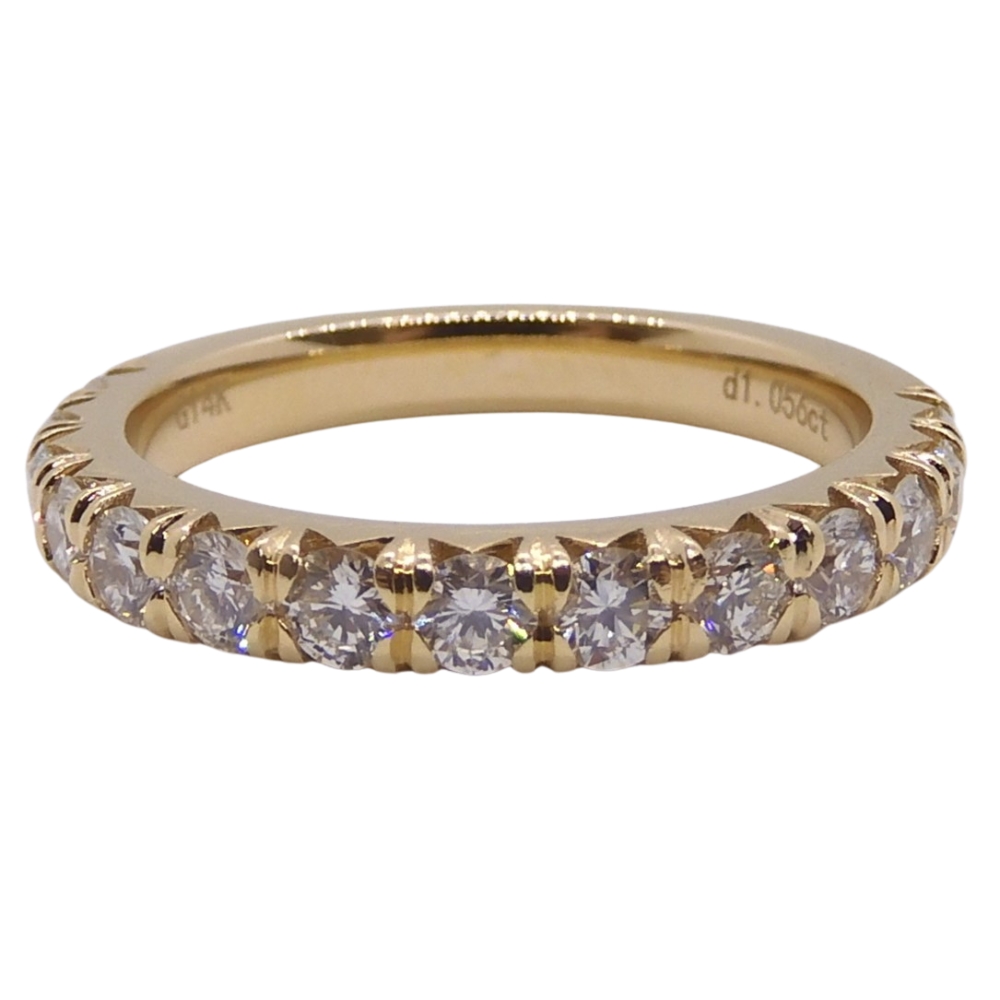 Round Diamond Wedding Band Stack Ring 1.056 ctw 14k Yellow Gold
