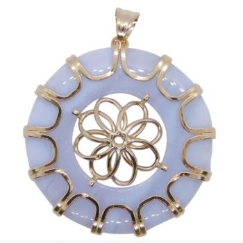 lavender jade mandala pendant