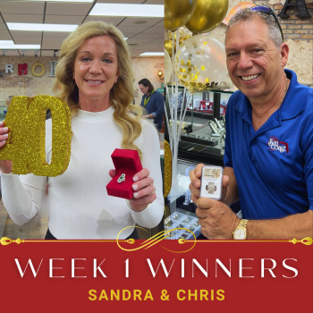 Sandra and Christ win in the Arnold Jewelers 40th anniversary giveaway