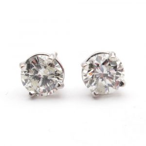 1.25 Carat Diamond Stud Earrings White Gold