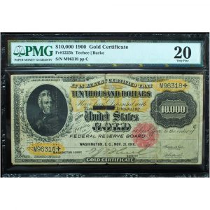 1900 $10,000 Gold Certificate PMG 20 Very Fine