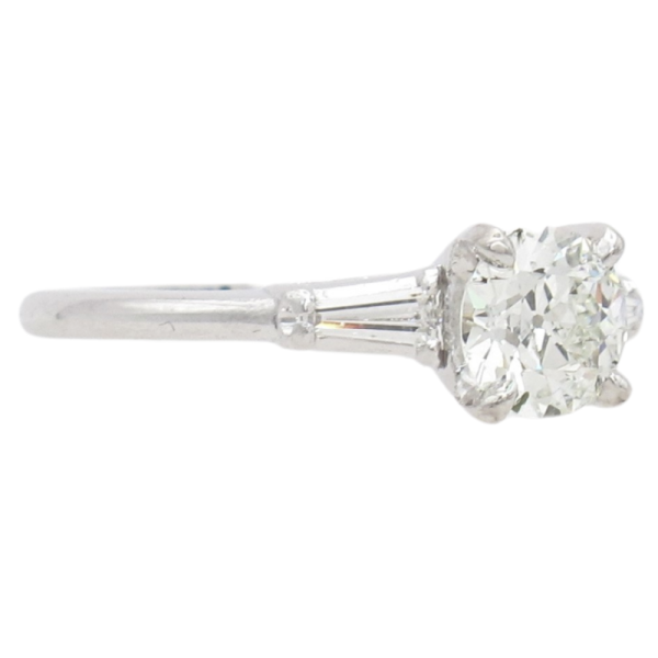 1920's 1.16ctw Diamond Art Deco Engagement Ring Platinum GIA side (1)