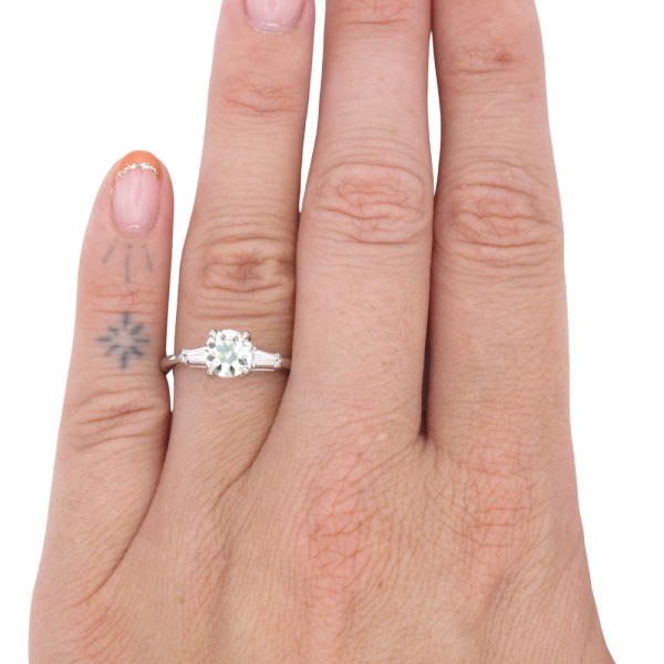 1920's 1.16ctw Diamond Art Deco Engagement Ring Platinum GIA worn (1)