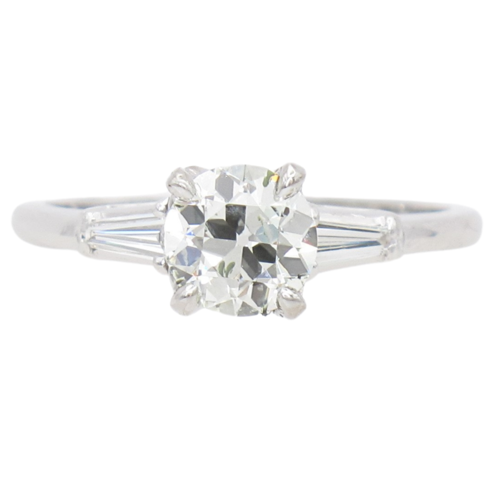 1920’s 1.16ctw Diamond Art Deco Engagement Ring Platinum GIA