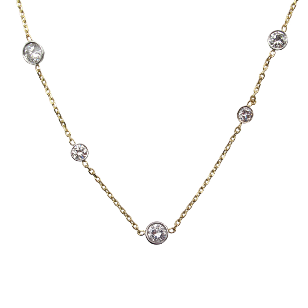 Diamond by the Inch Station Necklace 2.29 ctw 14k Gold