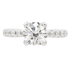 2.18ctw Round Diamond Engagement Ring 14K White Gold GIA front