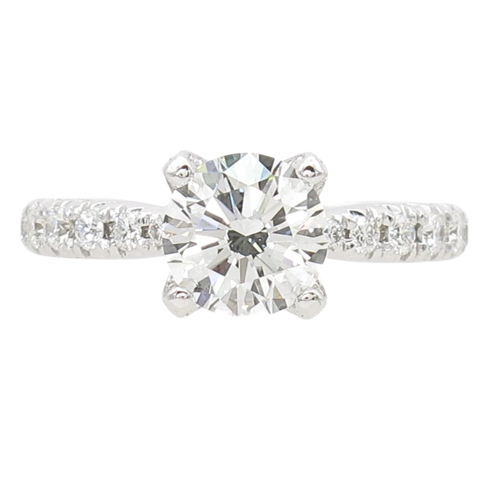 2.18ctw Round Diamond Engagement Ring 14K GIA