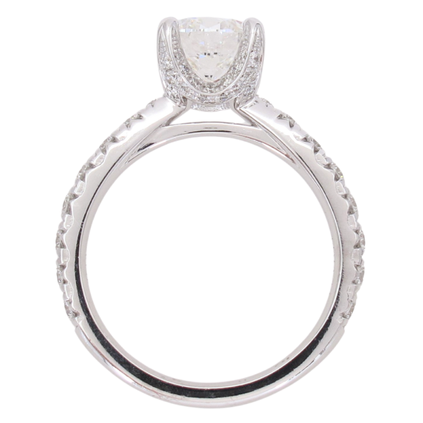 2.18ctw Round Diamond Engagement Ring 14K White Gold GIA profile