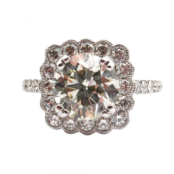 2.5 Carat Diamond Engagement Ring Halo