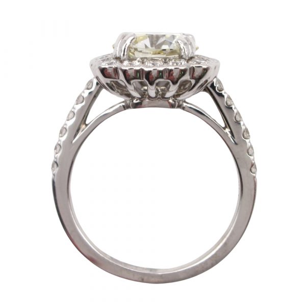 2.5 Carat Diamond Engagement Ring Halo Profile