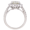 3.44ctw Diamond Scallop Halo Engagement Ring 14k White Gold GIA profile