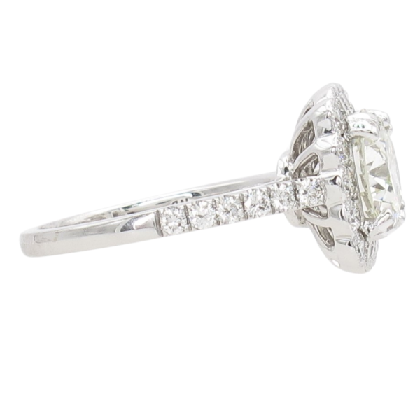 3.44ctw Diamond Scallop Halo Engagement Ring 14k White Gold GIA side