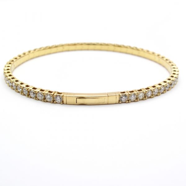4.50 Carat Diamond Tennis Bracelet Yellow Gold Clasp
