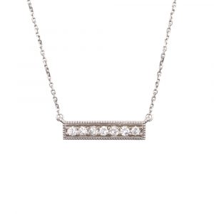 7 Diamond .75 carat Diamond Bar Necklace