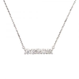 5 Diamond 1.50 carat Diamond Bar Necklace