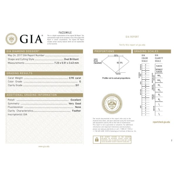 GIA Certified Halo Diamond Oval Engagement Ring 14k certificate