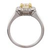 GIA Yellow Diamond Halo Solitaire Engagement Ring Profile