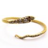 Gold Victorian Snake Bracelet Rose Cut Diamonds