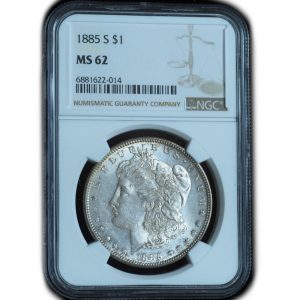 1885-S Morgan Silver Dollar MS62 NGC