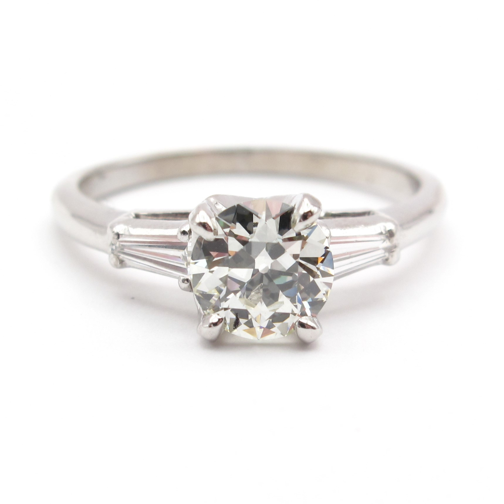 1920’s Art Deco Diamond Engagement Ring 1.16 ctw Platinum
