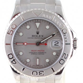Pre-Owned Rolex Midsize Yachtmaster (2009) Stainless Steel And Platinum 168622