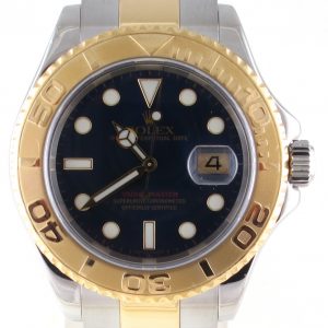 Pre-Owned Rolex Yachtmaster Blue Dial (2003) Two Tone #16623 Front Close