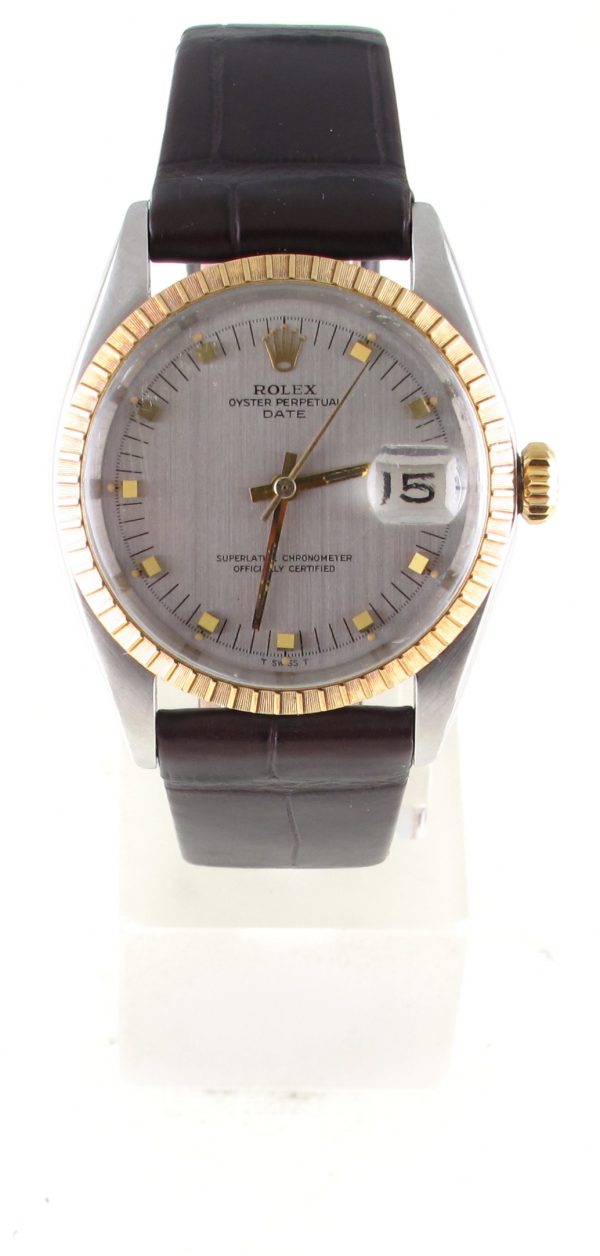 Pre-Owned Vintage Rolex Date (1964) Two Tone On Leather Model 1503 Front