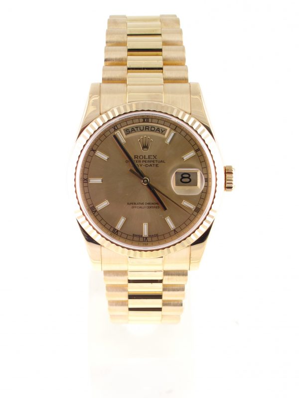 Pre-owned Like New Rolex 36mm Day-Date Presidential (2013) 18k Yellow Gold 118238 Front