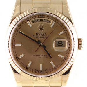Pre-owned Like New Rolex 36mm Day-Date Presidential (2013) 18k Yellow Gold 118238 Front Close