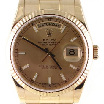 Pre-owned Like New Rolex 36mm Day-Date Presidential (2013) 18k Yellow Gold 118238