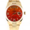 Pre-owned Rolex Day-Date Presidential (1984) 18038 (Presidential Single Quick Set) 18k Yellow Gold With Carnelian Diamond Dial With Model 18038 Front
