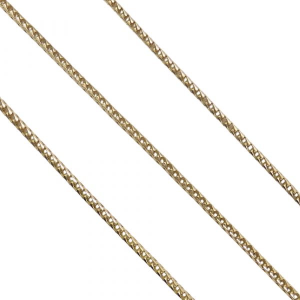 Solid Squared Wheat Style Chain Link Necklace 14K Yellow Gold ~ 18 12 ~ 10.0 Grams - Franco Link