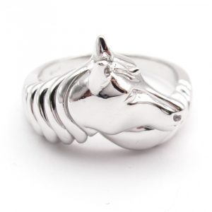 White Gold Horse Head Ring