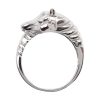 White Gold Horse Head Ring Profile