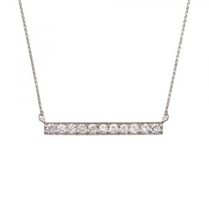 11 Diamond 1 Carat Diamond Bar Necklace