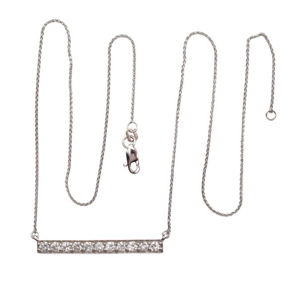 11 Diamond 1 Carat Diamond Bar Necklace Full