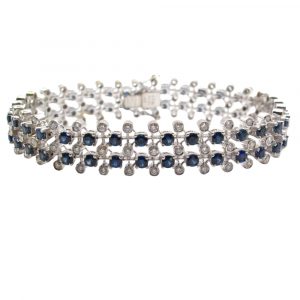 8 Carat Sapphire Diamond Bracelet 18k