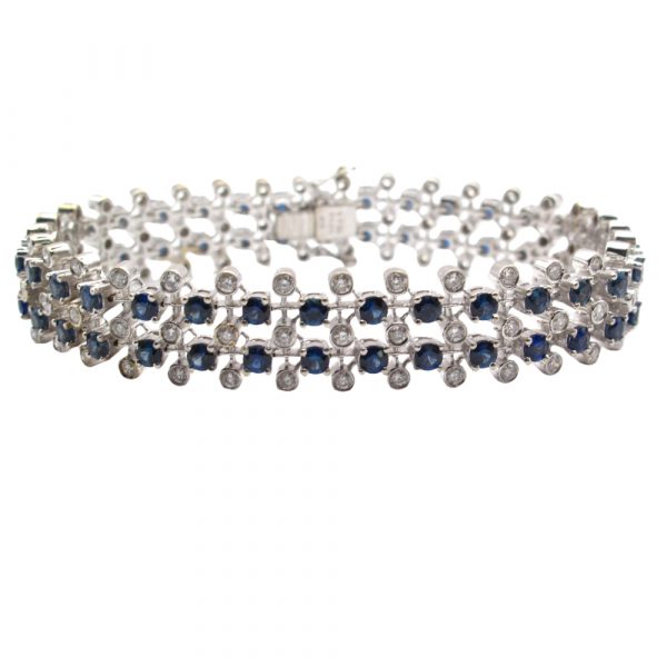 8 Carat Sapphire Diamond Bracelet 18k