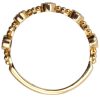 Diamond Bezel and Bead Texture Stack Band Yellow Gold Profile