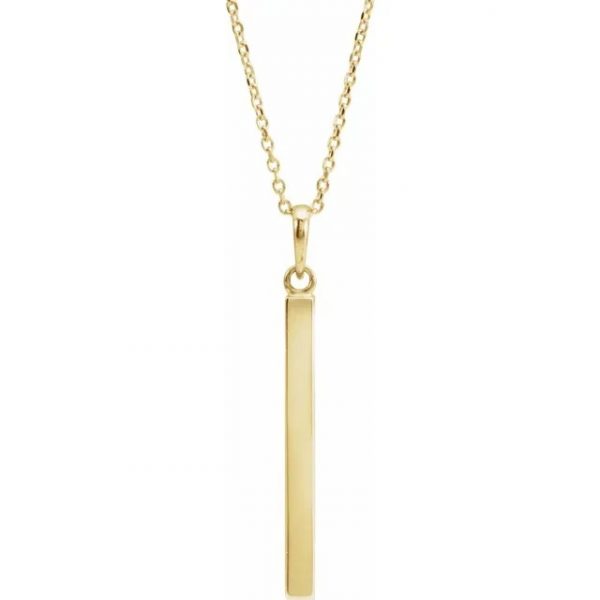 Engravable Four Sided Bar Necklace