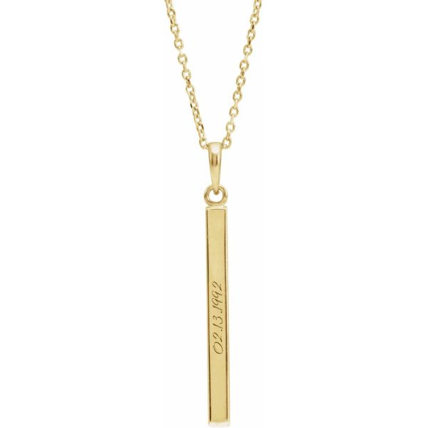Engravable Four Sided Bar Necklace Example