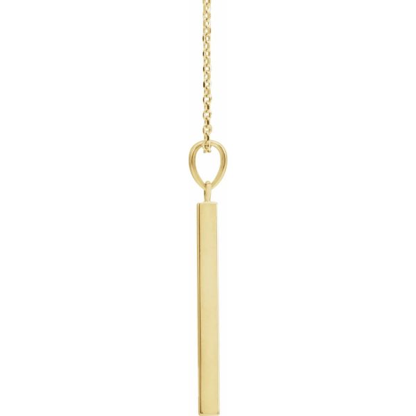 Engravable Four Sided Bar Necklace Profile